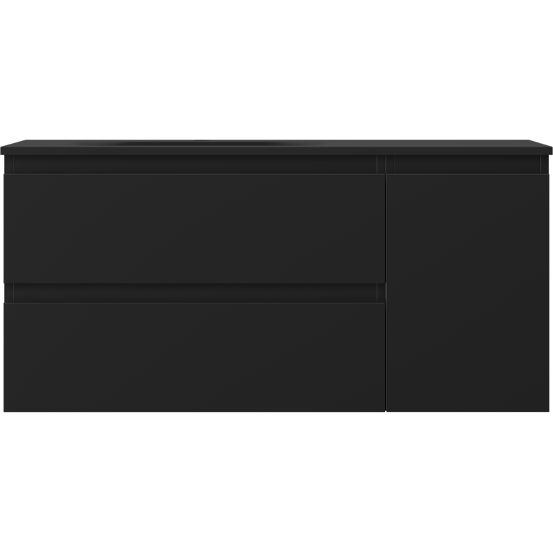 Mexen Orio armoire de salle de bain 100 cm avec lavabo Vela gauche, 2S, 1D, noir mat - 91A13-10047-3-BBFFF71-W23L71