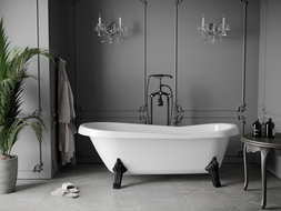 Mexen Retro baignoire autonome 170 x 75 cm, Blanc, pieds Noir - 53251707500-70
