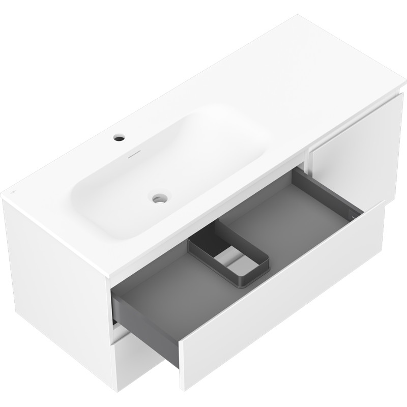 Mexen Orio armoire de salle de bain 120 cm avec lavabo Vela gauche, 2S, 1D, blanc mat - 91A13-12047-3-BBFFFF01-W23L01