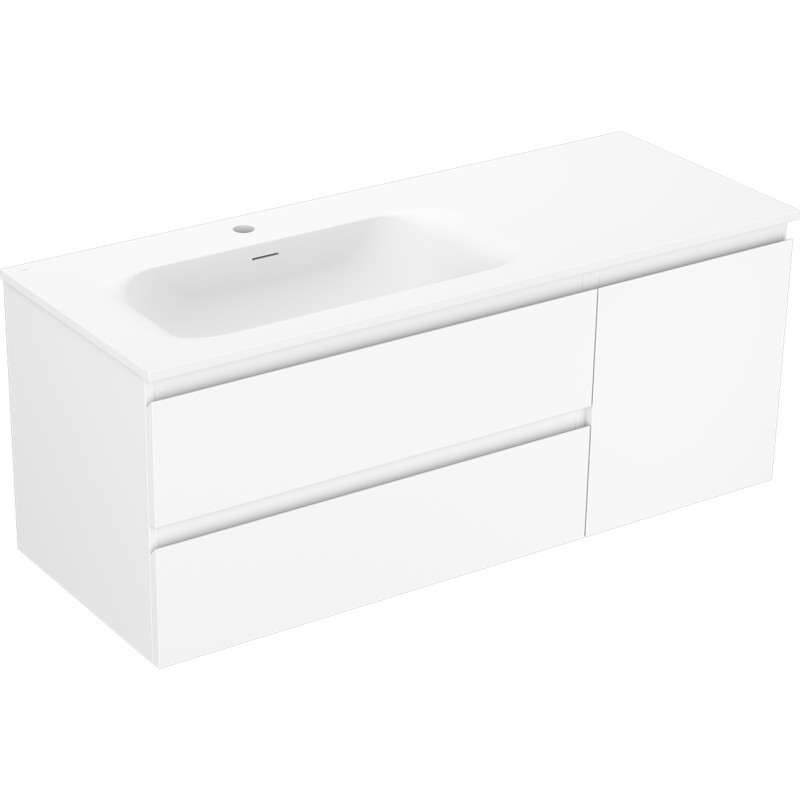 Mexen Orio armoire de salle de bain 120 cm avec lavabo Vela gauche, 2S, 1D, blanc mat - 91A13-12047-3-BBFFFF01-W23L01