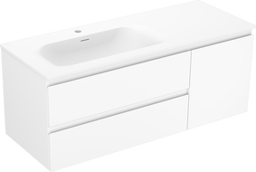 Mexen Orio meuble de salle de bain 120 cm avec lavabo Vela gauche, 2S, 1D, blanc mat - 91A13-12047-3-BBFFFF01-W23L01