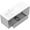 Mexen Orio armoire de salle de bain 120 cm avec lavabo Vela à gauche, 2S, 1D, gris mat/blanc mat - 91A13-12047-3-BBFFF62-W23L01