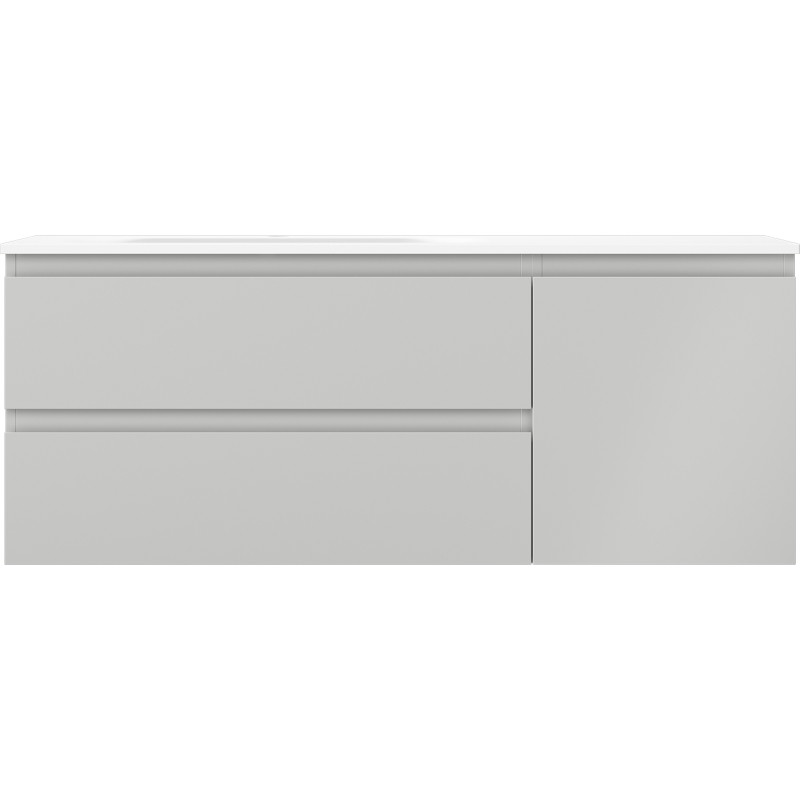 Mexen Orio armoire de salle de bain 120 cm avec lavabo Vela à gauche, 2S, 1D, gris mat/blanc mat - 91A13-12047-3-BBFFF62-W23L01