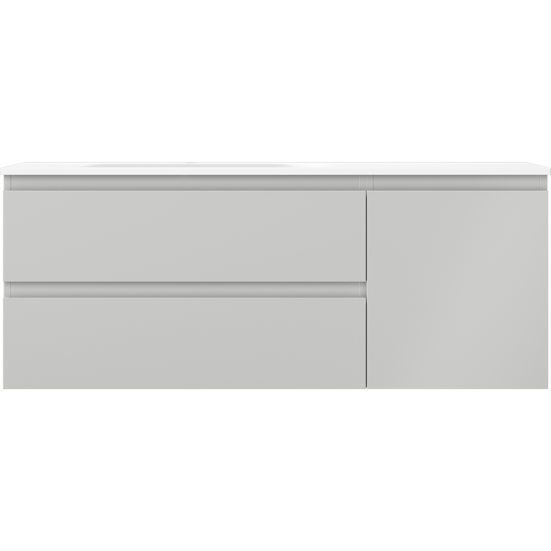 Mexen Orio meuble de salle de bain 120 cm avec lavabo Vela gauche, 2S, 1D, gris mat/blanc mat - 91A13-12047-3-BBFFF62-W23L01