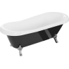 Mexen Retro baignoire autoportante 170 x 75 cm, blanche/noire, pieds chromés - 53251707575-00