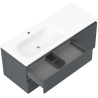 Mexen Orio armoire de salle de bain 120 cm avec lavabo Vela gauche, 2S, 1D, graphite mat/blanc mat