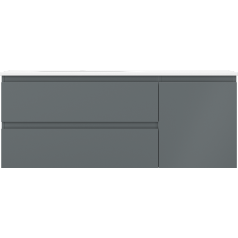 Mexen Orio armoire de salle de bain 120 cm avec lavabo Vela gauche, 2S, 1D, graphite mat/blanc mat