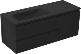 Mexen Orio armoire de salle de bains 120 cm avec lavabo Vela gauche, 2S, 1D, noir mat - 91A13-12047-3-BBFFF71-W23L71