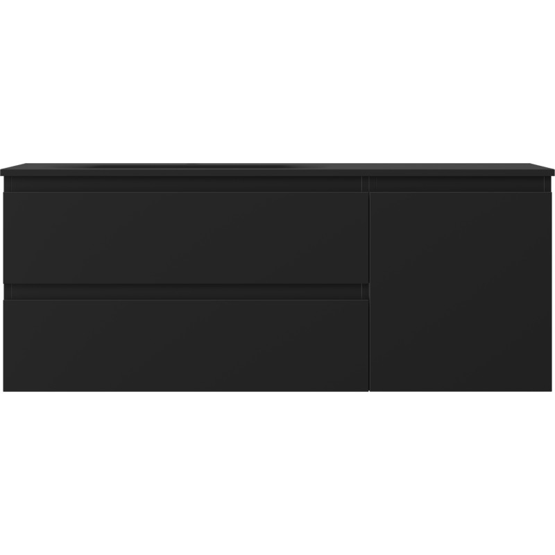 Mexen Orio armoire de salle de bains 120 cm avec lavabo Vela gauche, 2S, 1D, noir mat - 91A13-12047-3-BBFFF71-W23L71