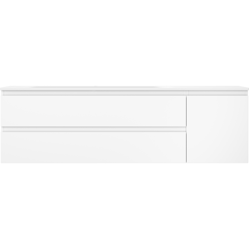 Mexen Orio meuble de salle de bains 160 cm avec lavabo Vela gauche, 2S, 1D, blanc mat - 91A13-16047-3-BBFFFF01-W23L01