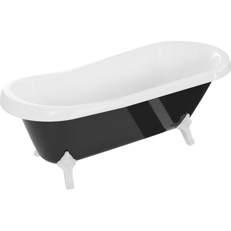 Mexen Retro baignoire autonome 170 x 75 cm, Blanc/Noir, pieds Blanc - 53251707575-20