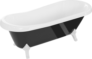 Mexen Retro baignoire autonome 170 x 75 cm, Blanc/Noir, pieds Blanc - 53251707575-20