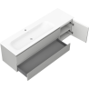 Mexen Orio meuble de salle de bains 160 cm avec lavabo Vela à gauche, 2S, 1D, gris mat/blanc mat - 91A13-16047-3-BBFFF62-W23L01