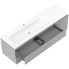 Mexen Orio armoire de salle de bain 160 cm avec lavabo Vela à gauche, 2T, 1P, gris mat/blanc mat - 91A13-16047-3-BBFFF62-W23L01