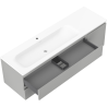 Mexen Orio meuble de salle de bains 160 cm avec lavabo Vela à gauche, 2S, 1D, gris mat/blanc mat - 91A13-16047-3-BBFFF62-W23L01