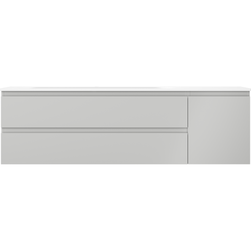 Mexen Orio meuble de salle de bains 160 cm avec lavabo Vela à gauche, 2S, 1D, gris mat/blanc mat - 91A13-16047-3-BBFFF62-W23L01