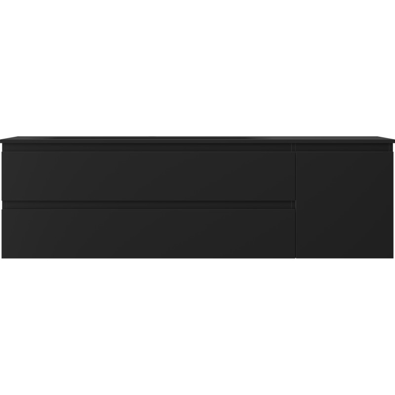 Mexen Orio armoire de salle de bain 160 cm avec lavabo Vela à gauche, 2S, 1D, noir mat - 91A13-16047-3-BBFFF71-W23L71