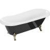 Mexen Retro baignoire autonome 170 x 75 cm, Blanc/Noir, pieds Or - 53251707575-50