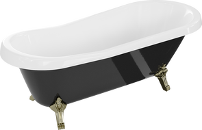 Mexen Retro baignoire autonome 170 x 75 cm, Blanc/Noir, pieds Or - 53251707575-50