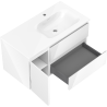 Mexen Orio meuble de salle de bain 90 cm avec lavabo Vela à droite, 2S, 1D, blanc brillant - 91A13-09047-3-BBFFF00-W23P00
