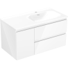 Mexen Orio meuble de salle de bain 90 cm avec lavabo Vela à droite, 2S, 1D, blanc brillant - 91A13-09047-3-BBFFF00-W23P00