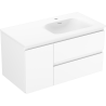 Mexen Orio armoire de salle de bain 90 cm avec lavabo Vela à droite, 2S, 1D, blanc mat - 91A13-09047-3-BBFFFF01-W23P01