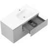 Mexen Orio armoire de salle de bain 90 cm avec lavabo Vela à droite, 2S, 1D, gris mat/blanc mat - 91A13-09047-3-BBFFF62-W23P01
