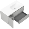 Mexen Orio armoire de salle de bain 90 cm avec lavabo Vela à droite, 2S, 1D, gris mat/blanc mat - 91A13-09047-3-BBFFF62-W23P01