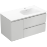 Mexen Orio armoire de salle de bain 90 cm avec lavabo Vela à droite, 2S, 1D, gris mat/blanc mat - 91A13-09047-3-BBFFF62-W23P01