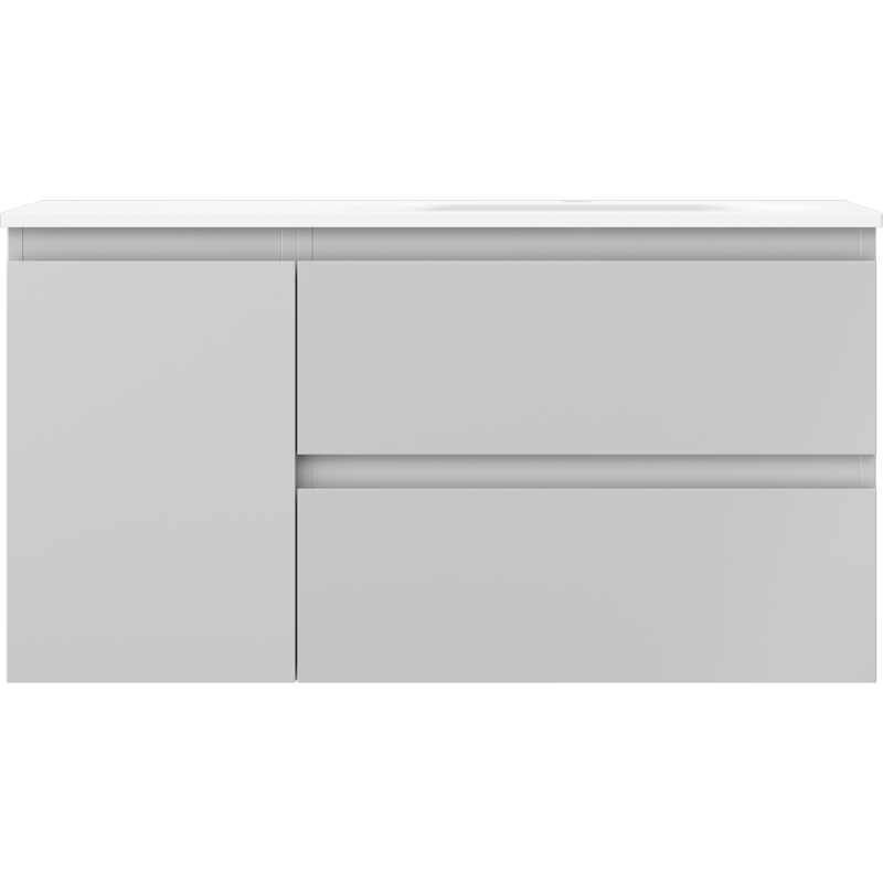 Mexen Orio armoire de salle de bain 90 cm avec lavabo Vela à droite, 2S, 1D, gris mat/blanc mat - 91A13-09047-3-BBFFF62-W23P01