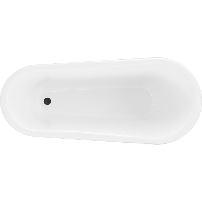 Mexen Retro baignoire autoportante 170 x 75 cm, blanche/noire, pieds noirs - 53251707575-70