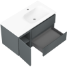 Mexen Orio meuble de salle de bain 90 cm avec lavabo Vela droit, 2S, 1D, graphite mat/blanc mat - 91A13-09047-3-BBFFF66-W23P01