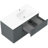 Mexen Orio meuble de salle de bain 90 cm avec lavabo Vela droit, 2S, 1D, graphite mat/blanc mat - 91A13-09047-3-BBFFF66-W23P01