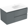 Mexen Orio meuble de salle de bain 90 cm avec lavabo Vela droit, 2S, 1D, graphite mat/blanc mat - 91A13-09047-3-BBFFF66-W23P01
