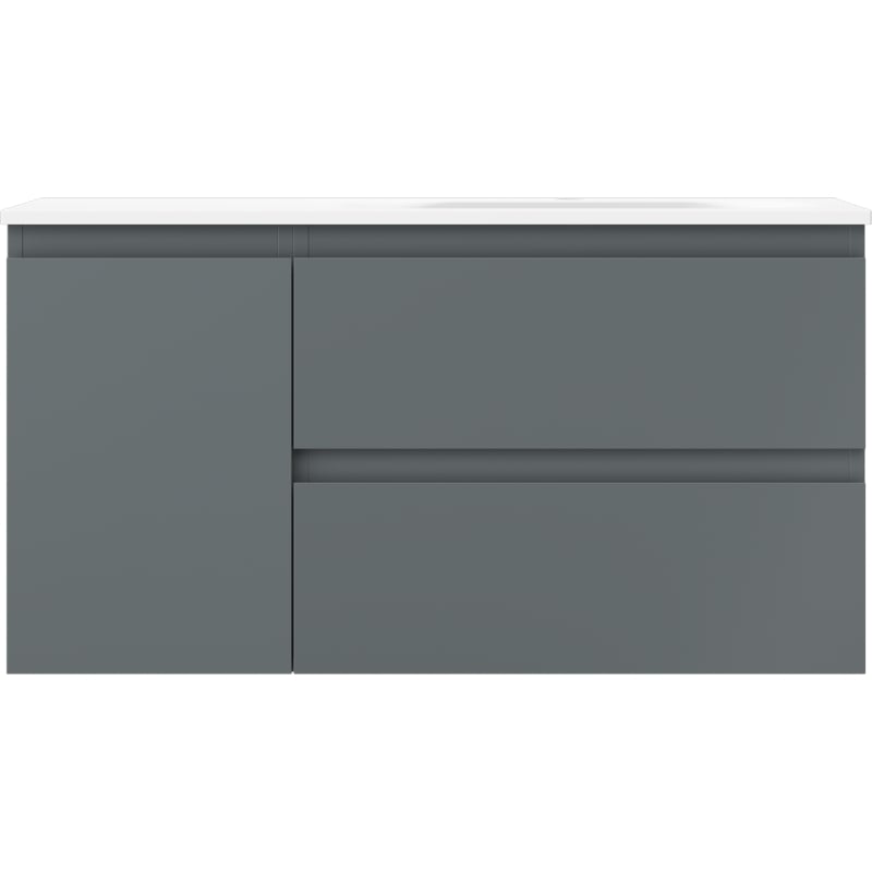 Mexen Orio armoire de salle de bain 90 cm avec lavabo Vela à droite, 2T, 1P, graphite mat/blanc mat