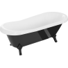 Mexen Retro baignoire autoportante 170 x 75 cm, blanche/noire, pieds noirs - 53251707575-70