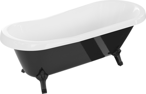 Mexen Retro baignoire autonome 170 x 75 cm, Blanc/Noir, pieds Noir - 53251707575-70
