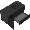 Mexen Orio armoire de salle de bains 90 cm avec lavabo Vela droit, 2T, 1P, noir mat - 91A13-09047-3-BBFFF71-W23P71