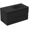 Mexen Orio armoire de salle de bains 90 cm avec lavabo Vela droit, 2T, 1P, noir mat - 91A13-09047-3-BBFFF71-W23P71