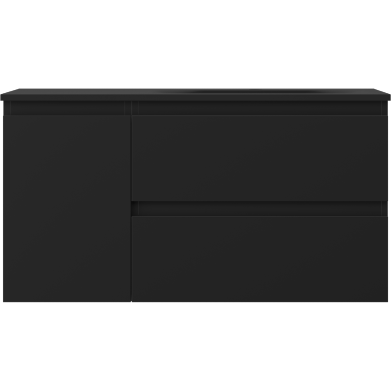 Mexen Orio armoire de salle de bain 90 cm avec lavabo Vela à droite, 2S, 1D, noir mat - 91A13-09047-3-BBFFF71-W23P71
