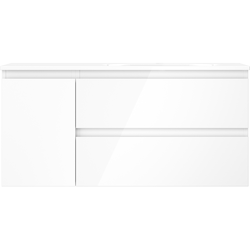 Mexen Orio armoire de salle de bain 100 cm avec lavabo Vela droit, 2S, 1D, blanc brillant - 91A13-10047-3-BBFFF00-W23P00