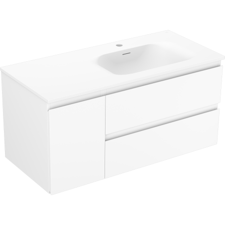 Mexen Orio armoire de salle de bain 100 cm avec lavabo Vela droite, 2S, 1D, blanc mat - 91A13-10047-3-BBFFFF01-W23P01