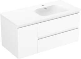 Mexen Orio armoire de salle de bain 100 cm avec lavabo Vela droite, 2S, 1D, blanc mat - 91A13-10047-3-BBFFFF01-W23P01