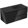 Mexen Orio meuble de salle de bain 100 cm avec lavabo Vela à droite, 2S, 1D, noir brillant/noir mat