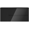 Mexen Orio meuble de salle de bain 100 cm avec lavabo Vela à droite, 2S, 1D, noir brillant/noir mat