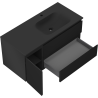 Mexen Orio armoire de salle de bain 100 cm avec lavabo Vela droit, 2S, 1D, noir mat - 91A13-10047-3-BBFFF71-W23P71