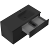 Mexen Orio armoire de salle de bain 100 cm avec lavabo Vela droit, 2S, 1D, noir mat - 91A13-10047-3-BBFFF71-W23P71