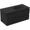 Mexen Orio armoire de salle de bain 100 cm avec lavabo Vela droit, 2S, 1D, noir mat - 91A13-10047-3-BBFFF71-W23P71