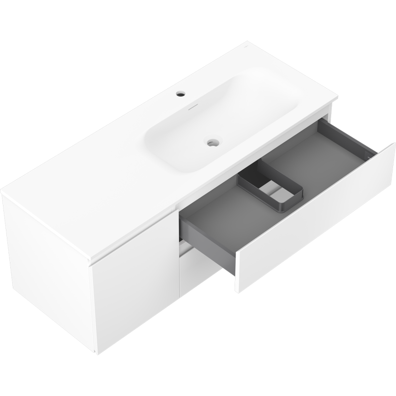 Mexen Orio meuble de salle de bain 120 cm avec lavabo Vela droit, 2S, 1D, blanc mat - 91A13-12047-3-BBFFFF01-W23P01