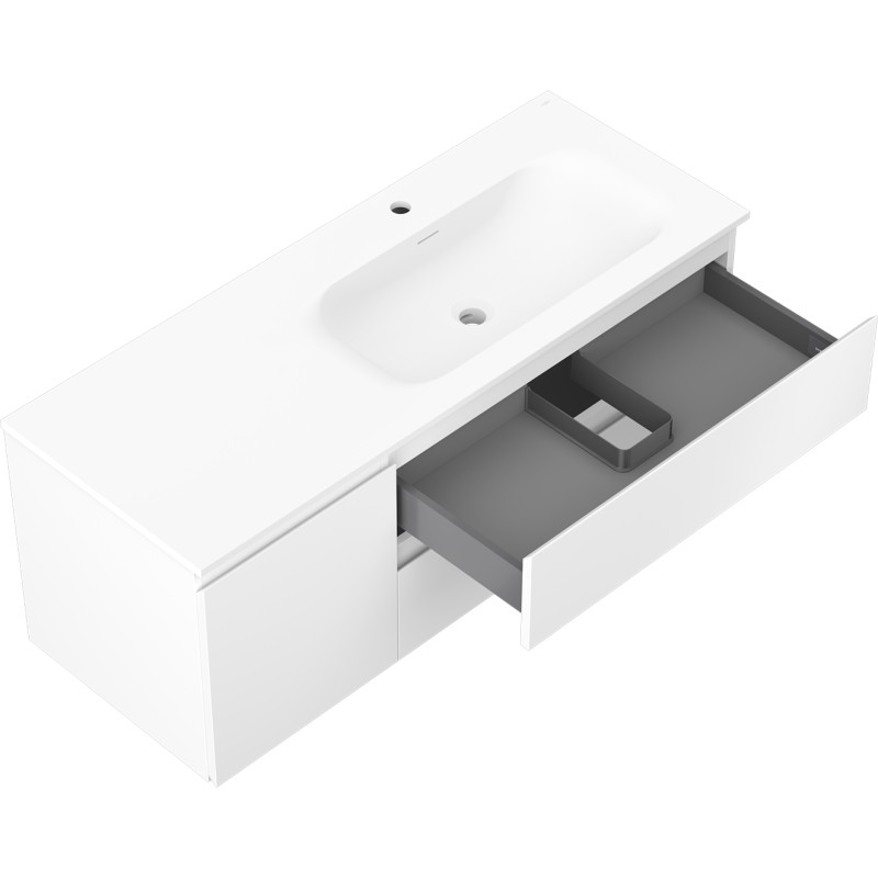 Mexen Orio meuble de salle de bains 120 cm avec lavabo Vela à droite, 2S, 1D, blanc mat - 91A13-12047-3-BBFFFF01-W23P01